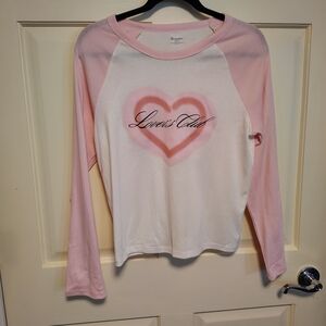 Pink and White Long Sleeve Shirt